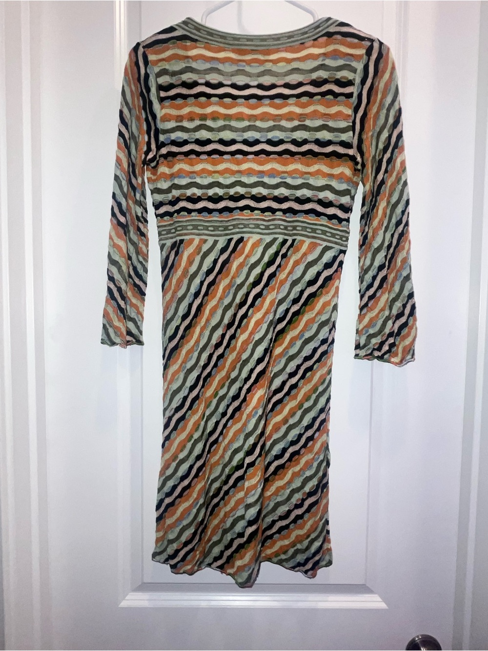 MISSONI wave pattern V Multicolored knit dress - Picture 2 of 4